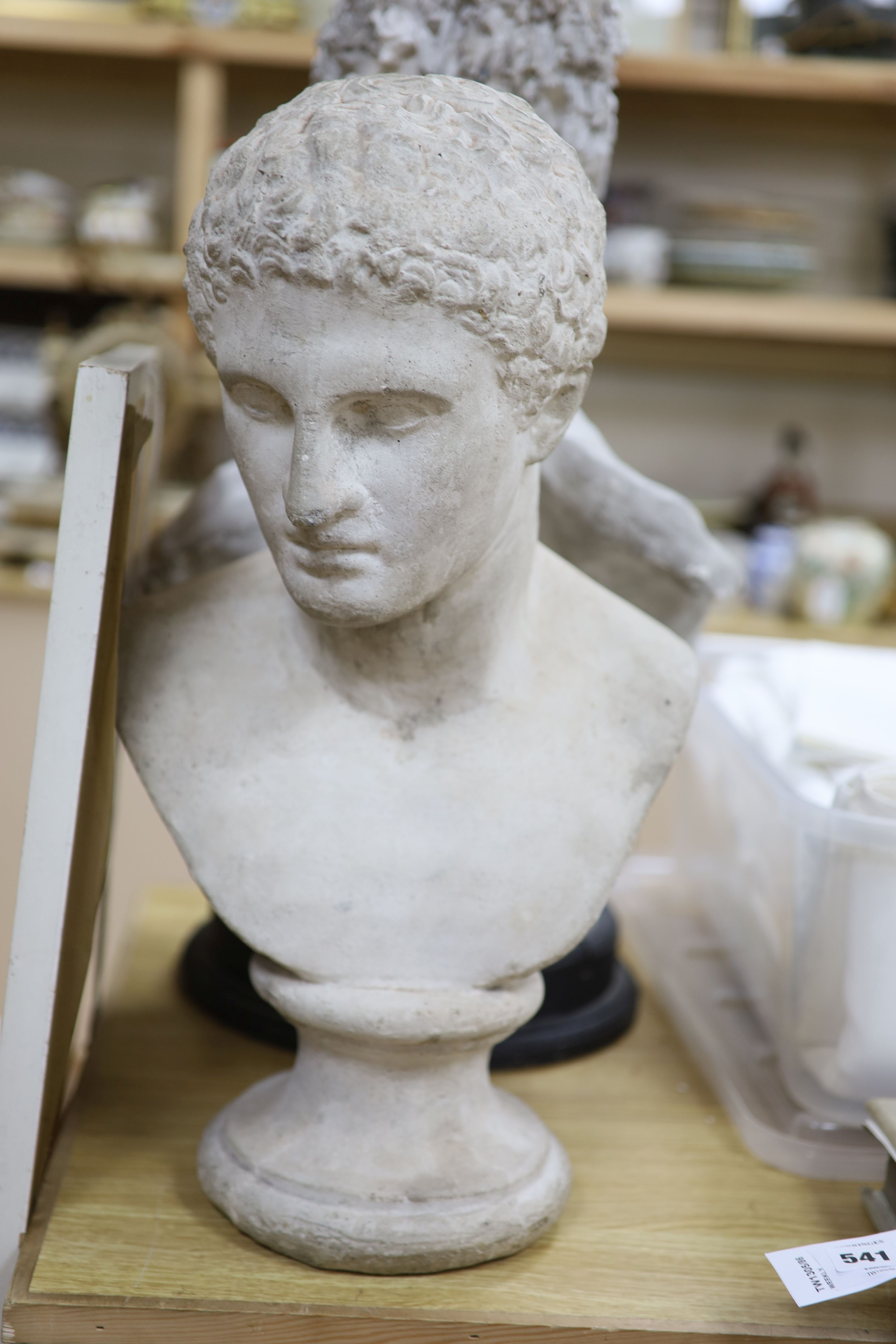 After the Antique. A plaster bust of Hermes, height 53cm